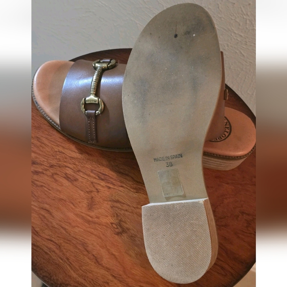 Penelope Chilvers Salamanca Leather Horsebit Slides Brown EU 38 US 7.5 - Picture 10 of 11